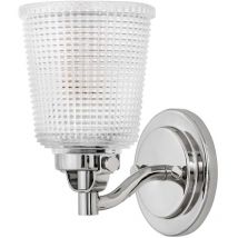 Wandlampe Leuchte Flurlampe Glas strukturiert LED Schlafzimmerlampe chrom IP44