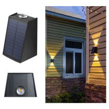 Treetalk - Applique murale solaire d'extérieur haut et bas, éclairage solaire de chemin, luminaire extérieur pour garage, porte d'entrée, couloir,