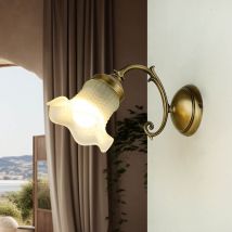 Licht-erlebnisse - Applique murale verre laiton massif en bronze E14 floral