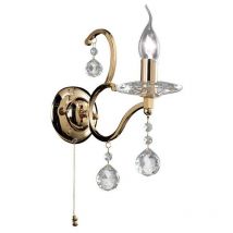 Inspired Diyas Zinta - Applique Interrupteur 1 Bougie Français Or, Cristal