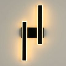 Applique murali led Moderno Forma della linea Lampada da Parete Bianco Caldo 3000K Per camere da letto, soggiorni, corridoi e disimpegni Nero