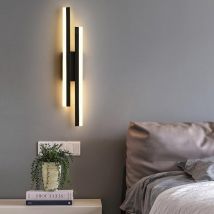 Goeco - led Wandleuchte Dimmbare Moderne Form der Leitung Wandlampe 3000K/4000K/6000K Für Schlafzimmer, Wohnzimmer, Flur, Diele Schwarz
