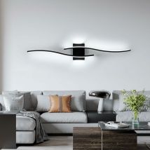 Applique murali led Moderno Forma della linea Lampada da Parete Bianco Freddo 6000K Per camere da letto, soggiorni, corridoi e disimpegni Nero