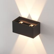 Kosilum - Applique noire led design double - compatible variateur IP54 - Cubic