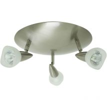 Xelux - Applique ou Plafonnier 3 Spots orientables acier brossé 3 x 50 w