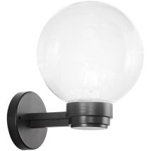 Applique Per Esterno Polly Con Base In Plastica Nera E Sfera Trasparente'