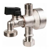 Applique avec robinet monobloc 1/4 de tour - Riquier - mf 3/8' - M3/4'