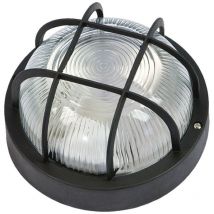 Applique - plafoniera da esterno tonda con griglia Greenlight efesto ip44 e27 bianca