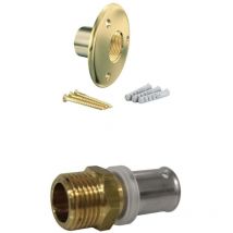 Applique pour fixation de robinet de jardin de jardin - Tube Multicouche Barbi Ø16 - Raccord à sertir droit m 1/2 (15/21) Arcanaute