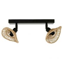 Ostaria - Applique rampe 2 spots orientables Ozana naturel