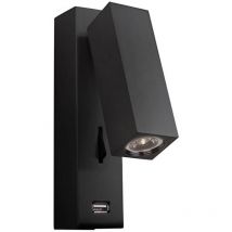 Larissa Lighting - Applique Rila Sconce Noir Mat Led-Usb