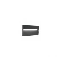 Applique ronde en aluminium moulé avec diffuseur satiné - 6W, 723 lumens, éclairage chaud graphite