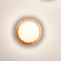 Millumine - Applique salle de bain Floc bois naturel IP44