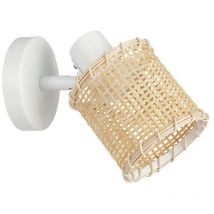 Applique spot bambou métal Mahina blanc