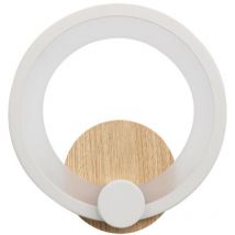 Sydney - Applique 10w 4000k bois clair blanc 19,5x19x5 cm 1300lm