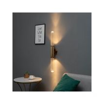 Kosilum - Applique tendance dorée double éclairage led en métal et verre - Hita