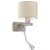 Leds-c4 - Aplique led Torino E27 60W en níquel satinado, compatible con pantalla no incluida