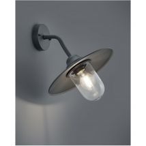 Iperbriko - Applique Vintage Anthracite avec Diffuseur en Verre - Lampe Murale Extérieure