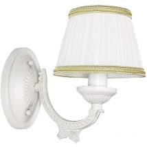 Licht-erlebnisse - Applique d'intérieur avec abat-jour en tissu blanc shabby au design classique E14 - Shabby White