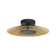 Akunadecor - Inspired Mantra Orion Plafonnier 25cm Rond, led 8W, 3000K, 560lm, Bois/Noir, 3 ans de Garantie