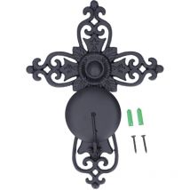 Appliques à bougies en croix de fer, bougeoirs muraux suspendus vintage, décoration murale unique pour bougeoir en croix pour la décoration murale de