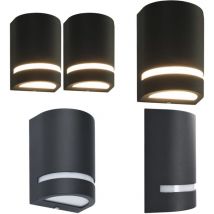 Appliques murales d'extérieur 2 pcs 35 w Noir Demi-rond - applique murale - appliques murales - Home & Living - Noir
