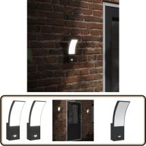 Appliques murales led d'extérieur avec capteurs 2 pcs noir - Applique Murale Exterieure - Éclairage Extérieur - Luminaire Extérieur - Led Exterior