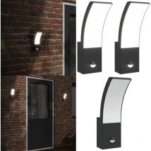 Appliques murales led d'extérieur avec capteurs 2 pcs noir - Applique Murale Exterieure - Éclairage Extérieur - Luminaire Extérieur - Led Exterior