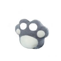 Ensoleille - Appui-tête de dessin animé, oreiller d'épaule et de cou en peluche d'hiver, gris