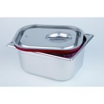 APS - 80027 gn 1/6 coperchio da trasporto, guarnizione in silicone, impugnatura incassata e foro per evitare il vuoto, non adatto ai forni a vapore
