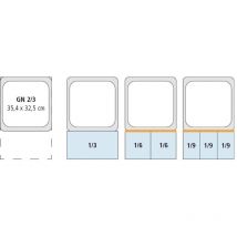 APS - 81308 gn 1/3 contenitore, acciaio inox Contenitore gastronorm, dimensioni 175 x 325 mm/altezza 200 mm/volume 7,0 litri