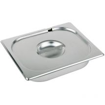 81492 gn 1/4 coperchio con incavo per cucchiaio, acciaio inossidabile, dimensioni 160 x 265 mm/altezza 30 mm - APS