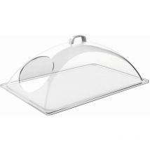 Coperchio gn 1/1, adatto per gn 1/1, in plastica trasparente, praticamente infrangibile, senza vaschetta, in san, con foro laterale e maniglia - APS