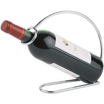Portabottiglie per vino, portabottiglie in metallo, portabottiglie per vino, cromato, 6 x 23 cm, altezza 20 cm - APS