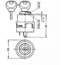 Aptiv - 330332 - Commutateur de démarrage merit - 4 poSitions - 2 clés