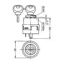 Aptiv - 330332 - Interruptor de arranque merit - 4 posiciones - 2 llaves