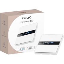 Aqara - Interruptor con Pantalla V1 ue (4 Elementos 2 Canales con Neutro), Interruptor Inteligente con Pantalla lcd, Compatible con Apple Home, Alexa