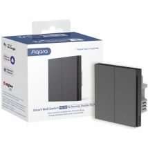 Aqua - Aqara Smart Wall Switch H1 eu - Interruptor doble sin cable neutro, Zigbee 3.0, gris