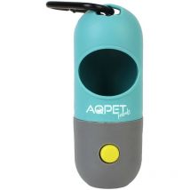 Aqpet - Dispenser in plastica con Torcia led sacchetti igienici per animali - Inclusi sacchetti compostabili, 1 pezzo - colore casuale