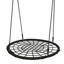 Balancoire nid d'oiseau 100cm Balançoire Extérieure, Réglable en Hauteur pour Enfants et Adultes 90 kg, Noir - Aqrau