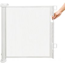 Barriere de securite retractable (0 à 150 cm) Barrière Rétractable pour Bébé et Animaux Domestiques (Blanc) - Aqrau
