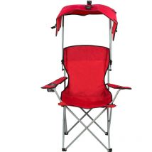 Chaise de Camping avec Parasol, Ultra Légère Chaise de Plage Pliable, Chaise de Jardin avec Porte-gobelet, Capacité 100kg, Adaptée au Camping, à la