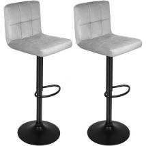 Aqrau - Lot de 2 Tabourets de Bar avec Surface en Velours, Chaise de Bar Pivotants avec Dossier, Hauteur Réglable,Chaise Haute Bar Moderne, Montage