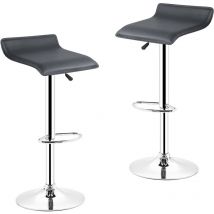 Lot de 2 tabourets de bar - hauteur réglable - Contemporain,noir - Aqrau