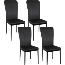 Lot de 4 Chaises pour Salle à Manger, Chaise de Cuisine Assise rembourrée en Velours, Chaise de Cuisine Dossier Ergonomique, Chaises de Salon, Noir
