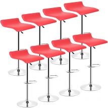 Lot de 8 tabourets de bar - hauteur réglable - Contemporain,rouge - Aqrau