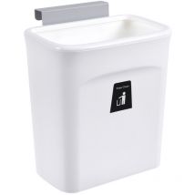 Aqrau Poubelle en plastique murale, poubelle à compost de cuisine, poubelle de cuisine, salle de bain - Blanc