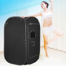 Dampfsauna und -kabine, tragbares Sauna-Spa für zu Hause, für Saunabad, Abnehmen, Entgiftung, Körpertherapie – Schwarz - Aqrau