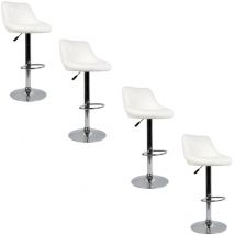 Tabouret Tabouret de bar à dossier en sergé, blanc 4 pcs - Aqrau