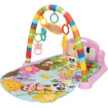 Aqrau Tapis de jeu pour bébé, tapis de gymnastique pour bébé avec piano, avec pendentifs amovibles